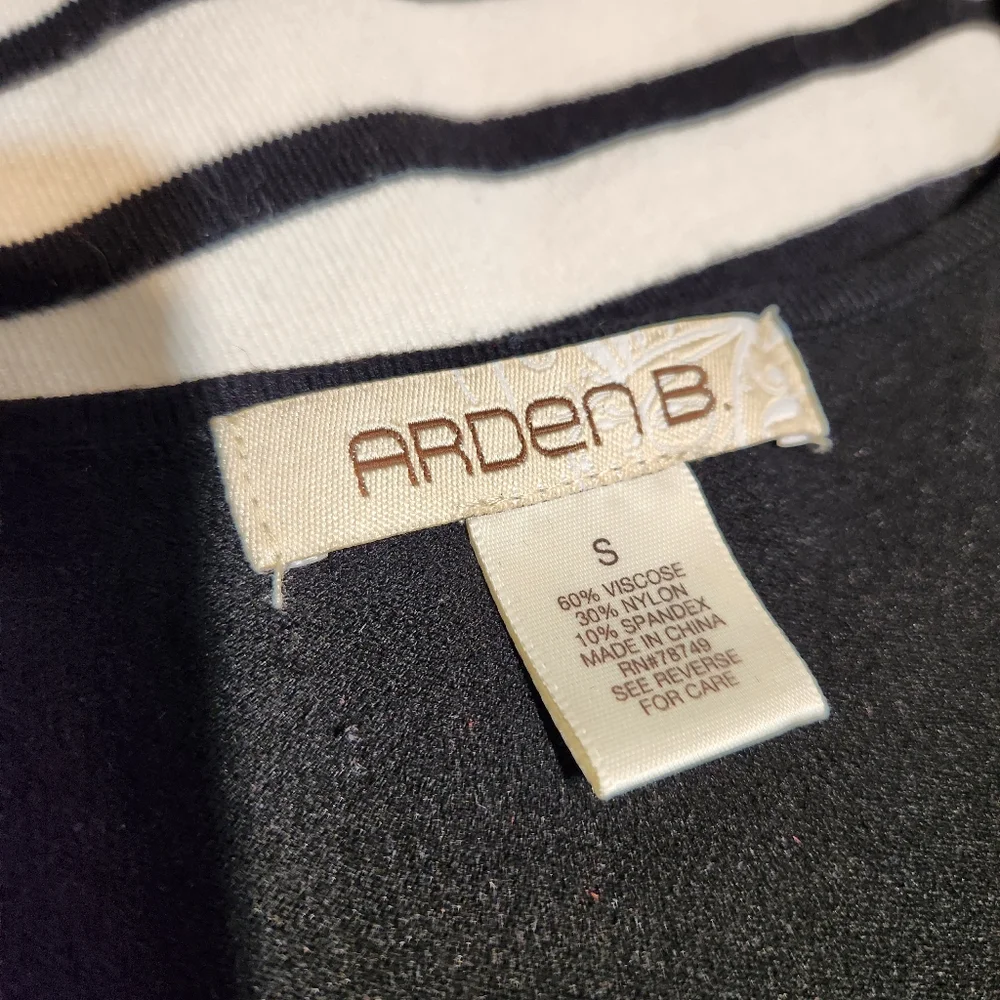 Arden B Black and White Striped Dress with Pink Accents Sz. Small - Picture 6 of 11